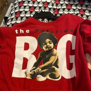 Long Sleeve Biggie Smalls Crop Top . Size Small